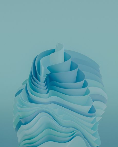 Formă sculptată 3D abstractă — expresie a strategiei creative